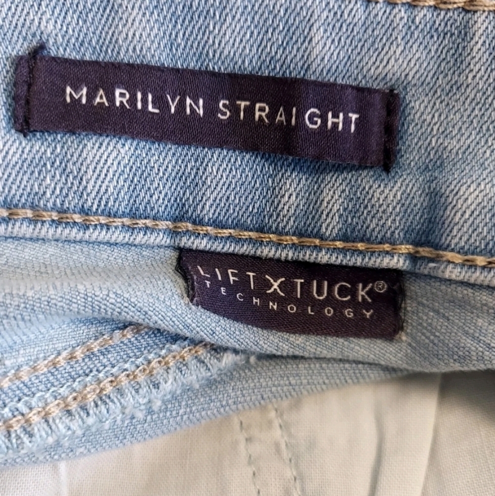 NYDJ Womens Jeans Size 22W Oceanfront Blue Marilyn Straight Release Hem New - Picture 7 of 9